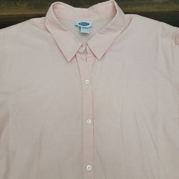 Old Navy Botton Down Light Pink Blouse 3/4 Sleeve 100% Cotton Women's Size XL - Picture 3 of 10